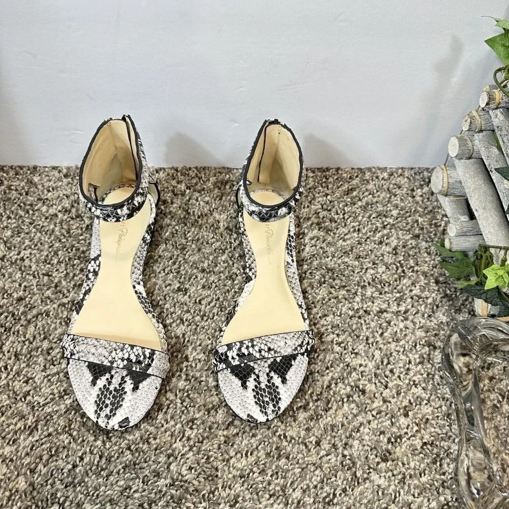 3.1 Philip Lim Ankle Strap Gladiator Sandals Snake Leather Back Zip 36 US 6